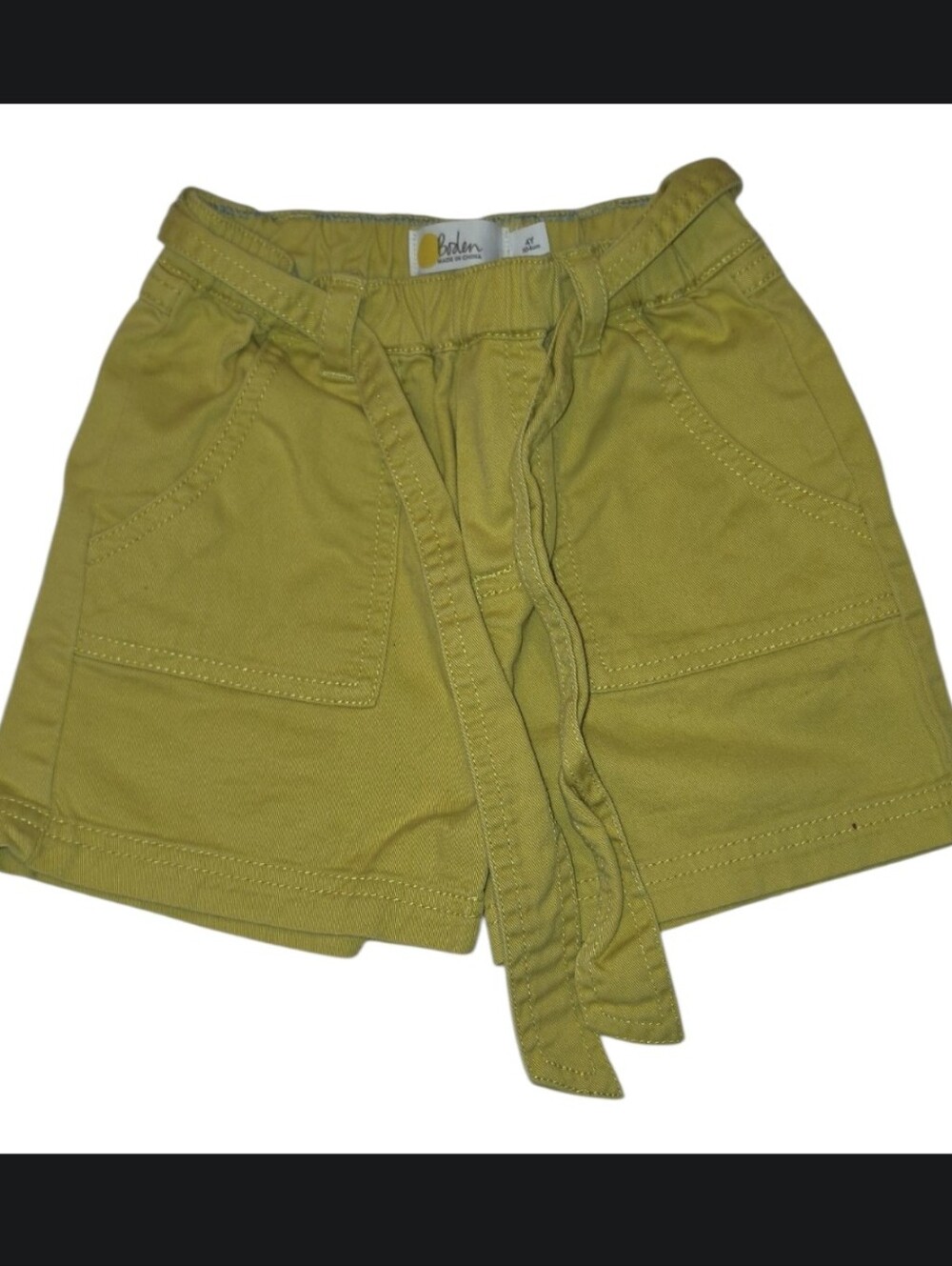 Boden Yellow Tie-Waist High-Rise Shorts